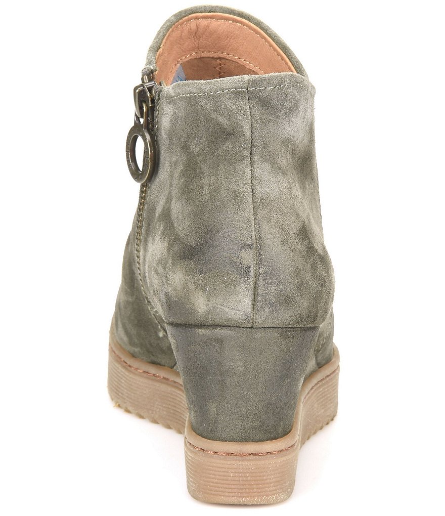 Sofft Siri Waterproof Suede Wedge Ankle Booties
