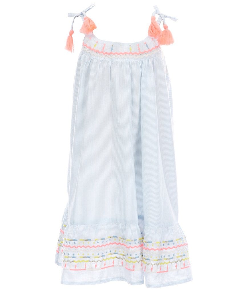 Peek Little/Big Girls 2T-12 Lurex-Striped Border-Hem Shift Dress