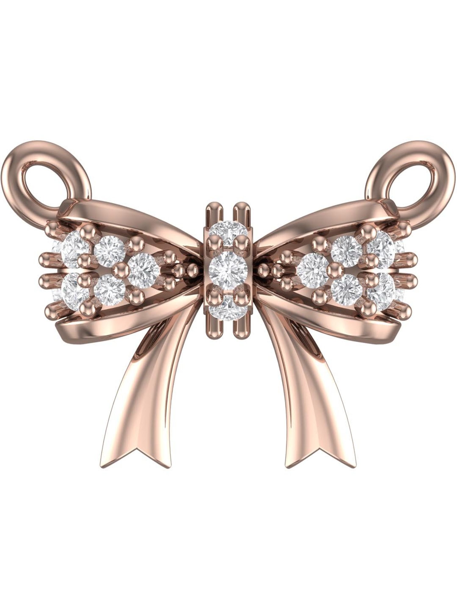 Praavy 92.5 Sterling Silver The Rose Gold Petite Bow Necklace for Kids
