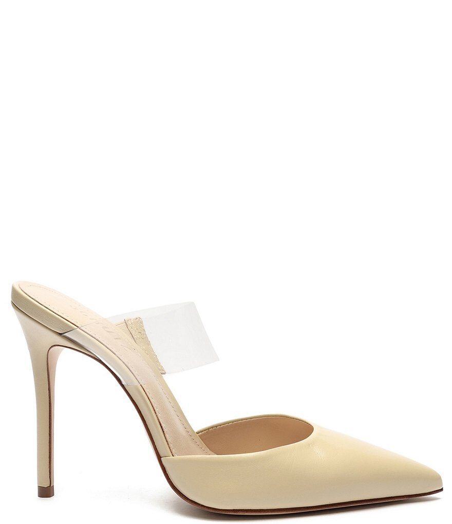 Schutz Sionne Clear Vinyl Pointed Toe Mules