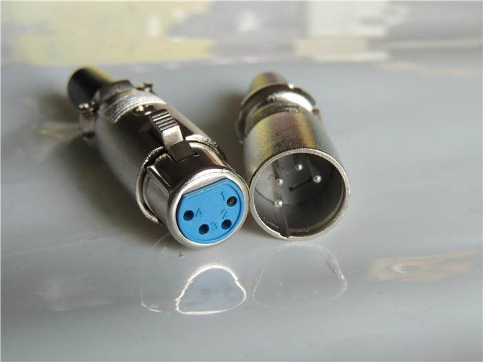 1 Set Nickel Plated 4 pin XLR Audio Microphone connector