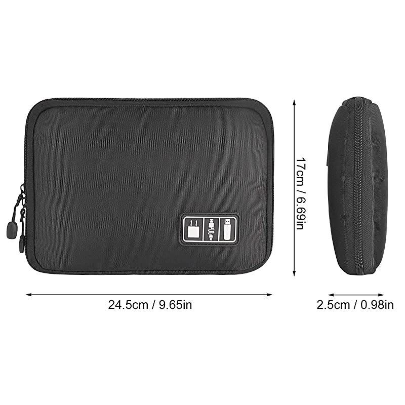 Reusable Fastening Cable Ties 6 Inch Adjustable Cord Strap Hook & Loop Microfiber Electronic Cord Ties, Black