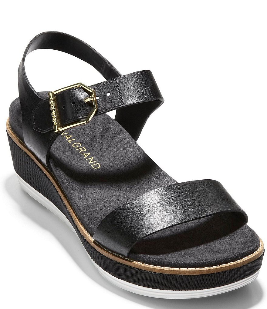 Cole Haan Original Grand Leather Flatform Wedge Sandals