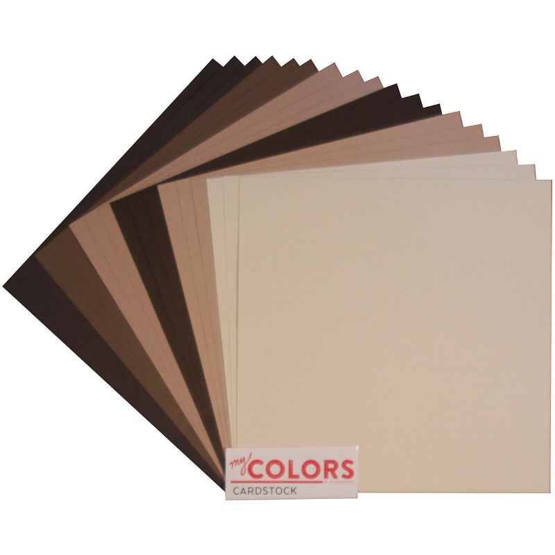 My Colors Canvas Cardstock Bundle 12"X12" 18/Pkg-Brown Tones