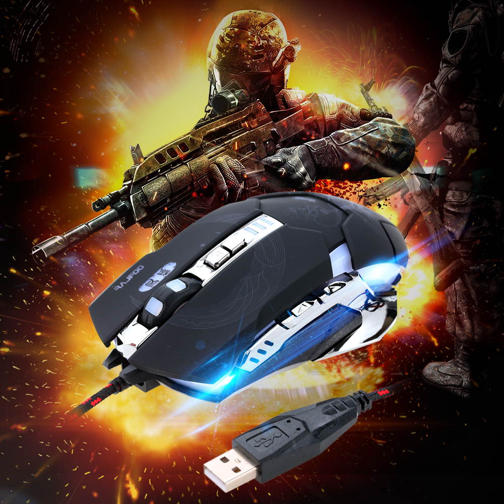 HXSJ Ergonomic Optical Office 2.4G Wireless Gaming Mouse Mice Adjustable 2400 DPI with 6 Buttons for Laptop PC Notebook Computer