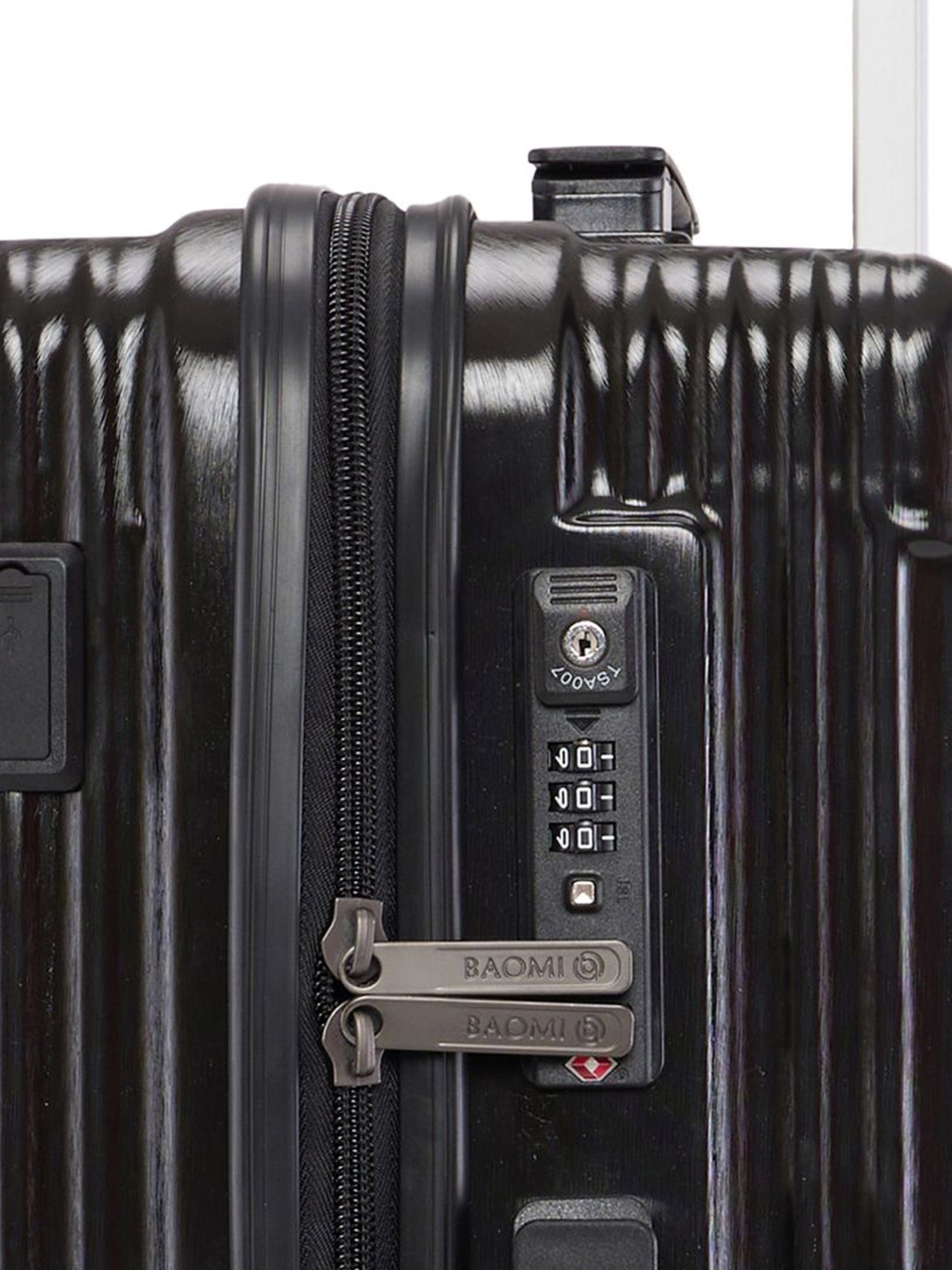 Baomi Solid Gold Black Hard 22" Cabin Luggage