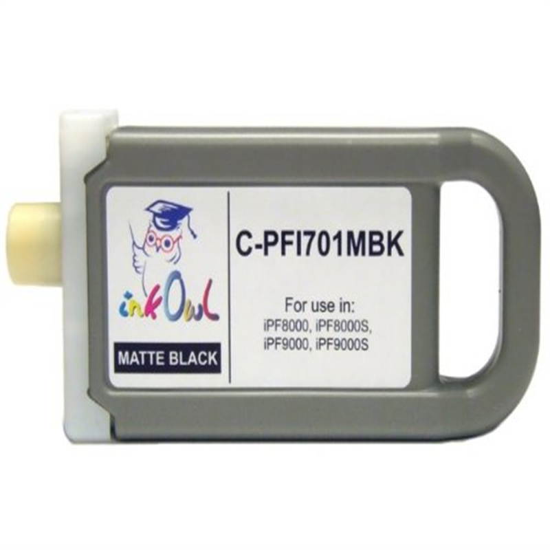 InkOwl Compatible Ink Cartridge Replacement for CANON PFI-701MBK (700ml, Matte Black) for iPF8000, iPF8000S, iPF9000, iPF9000S printers