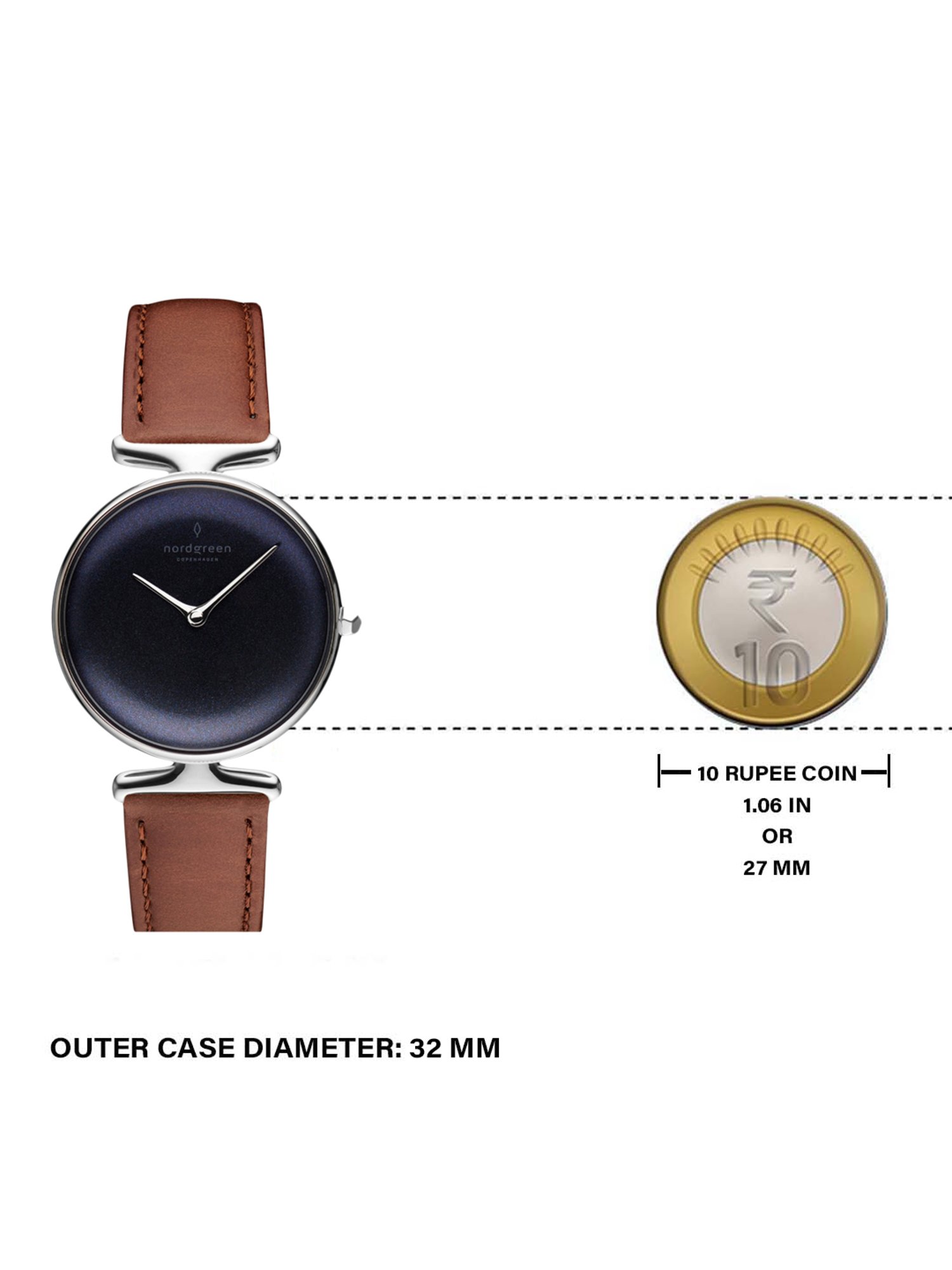 Nordgreen UN32SILEBRRB Unika Analog Watch for Women