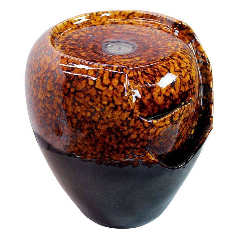Burnt Umbra Ceramic Jar Garden Fountain - Acorn Hollow