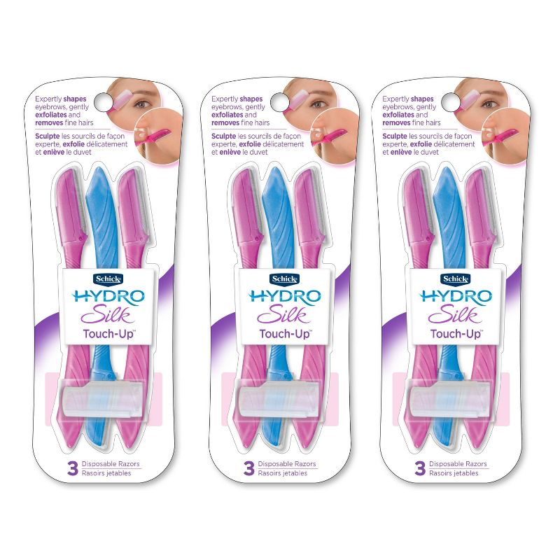 Schick Hydro Silk Touch-Up Multipurpose Exfoliating Facial Razor and Eyebrow Shaper - 9ct