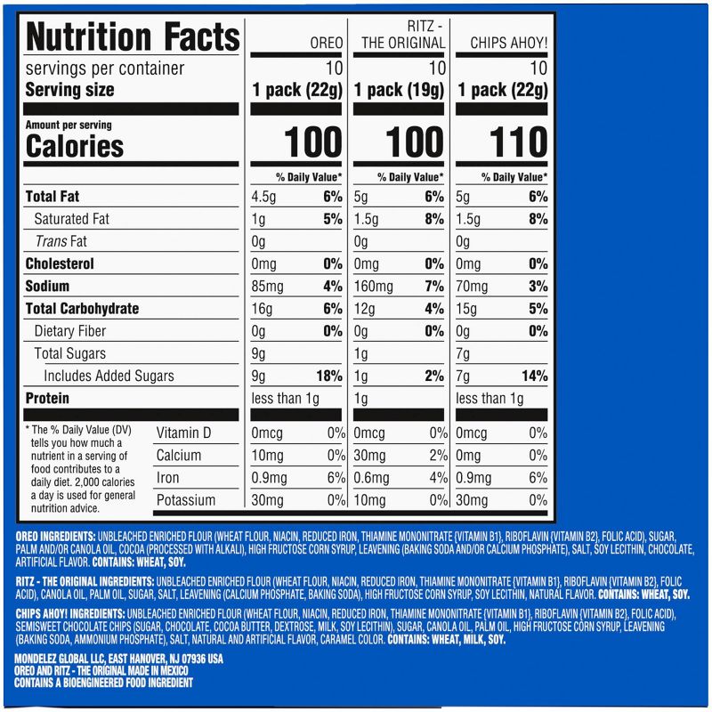 Nabisco Oreo, Ritz & Chips Ahoy Snacking Essentials Variety Pack - 30ct/22.3oz
