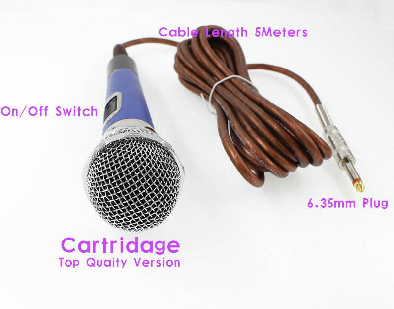Metal Vocal Moving Coil Dynamic Professional Microphone System 6.5mm jack 5m Cable HI-FI Delity Uni-directional Mic For Karaoke