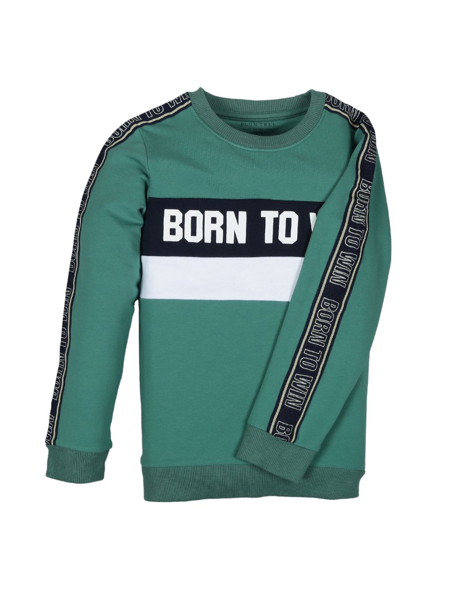 Plum Tree Kids Green Striped  Sweatshirt
