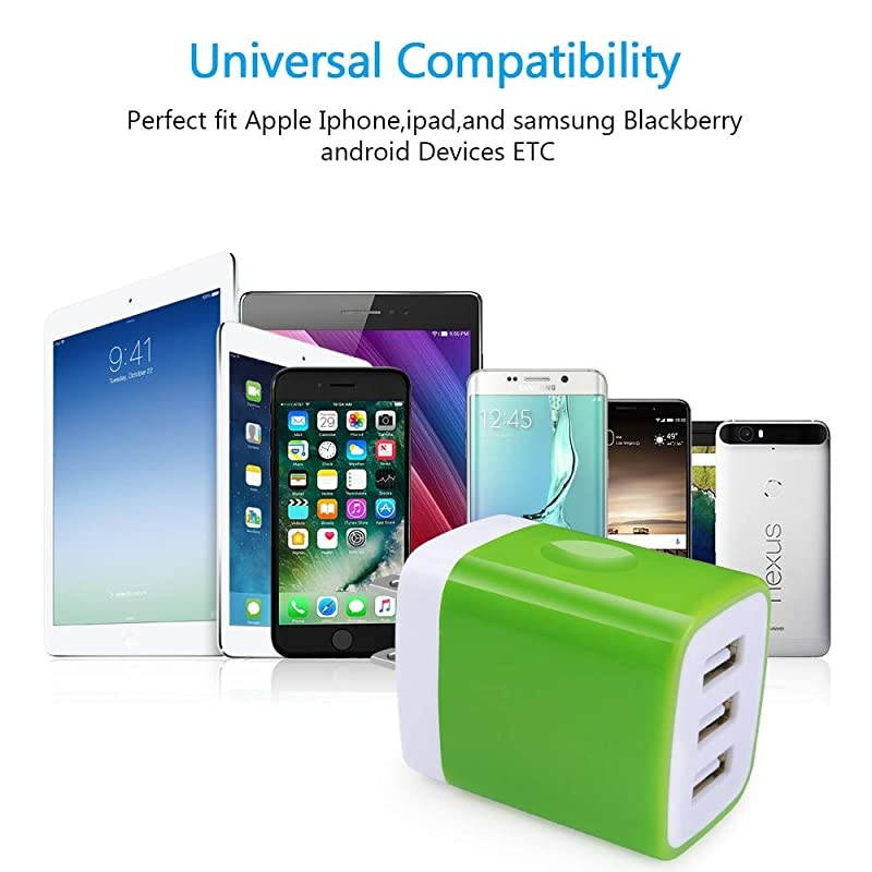 Wall Charger Plug Charger Block  2Pack 31A Multi Port USB Wall Charger Box Charging Cube Brick Compatible iPhone 11 XS X 8 7 6 Plus iPad Samsung Galaxy S20 FE S10e S9 S8 S7 Note20 Ultra LG