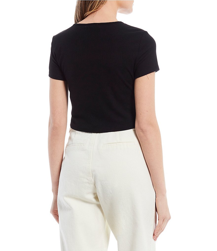 GB Ribbed Knit Cut Out Tee