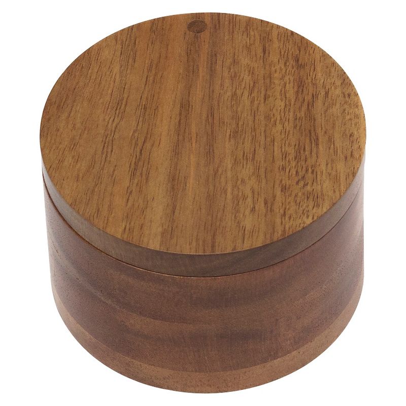 Lipper International Acacia Divided Salt Box with Swivel Cover