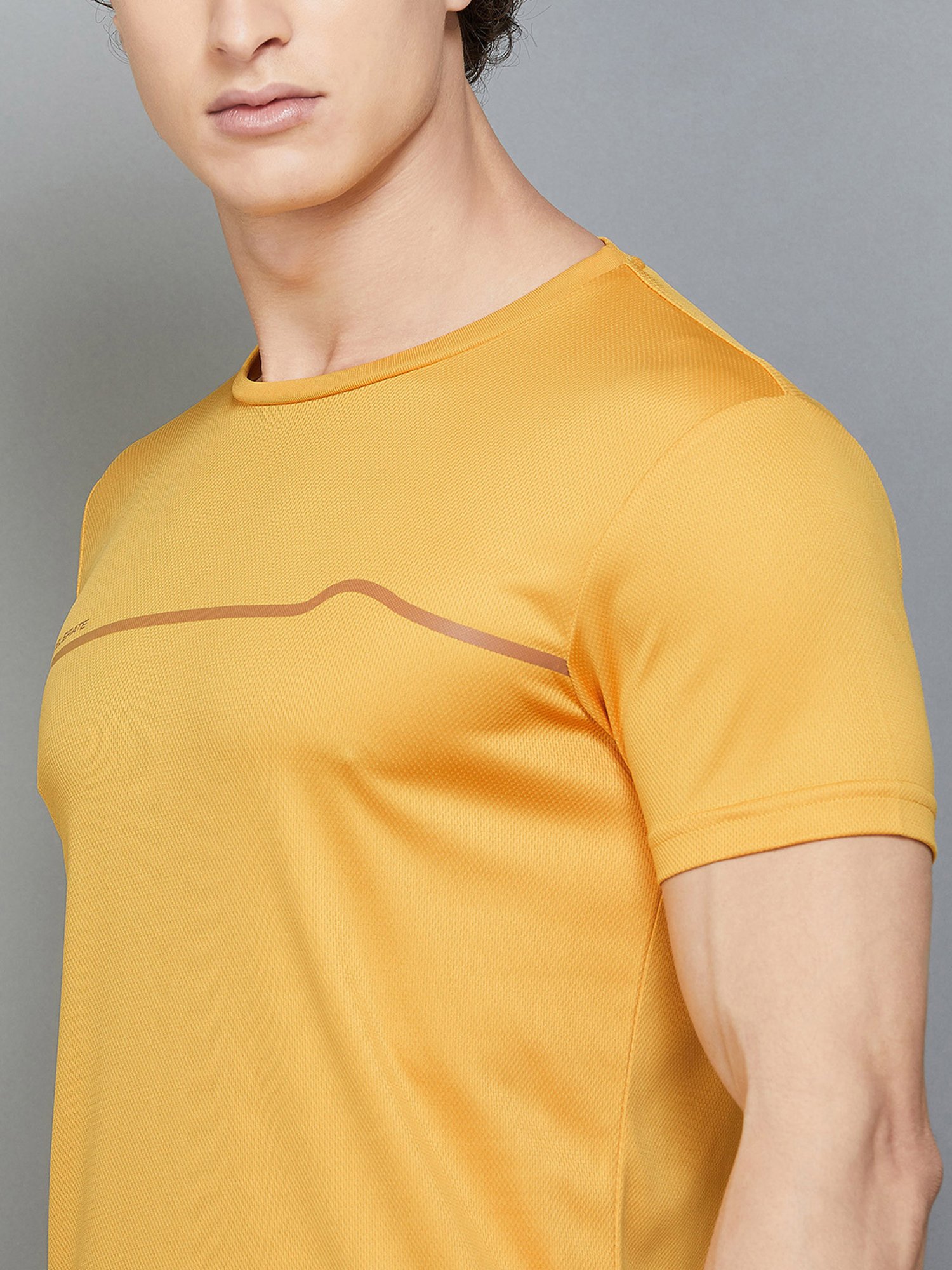 Fame Forever by Lifestyle Yellow Regular Fit Graphic Print Sports T-Shirt