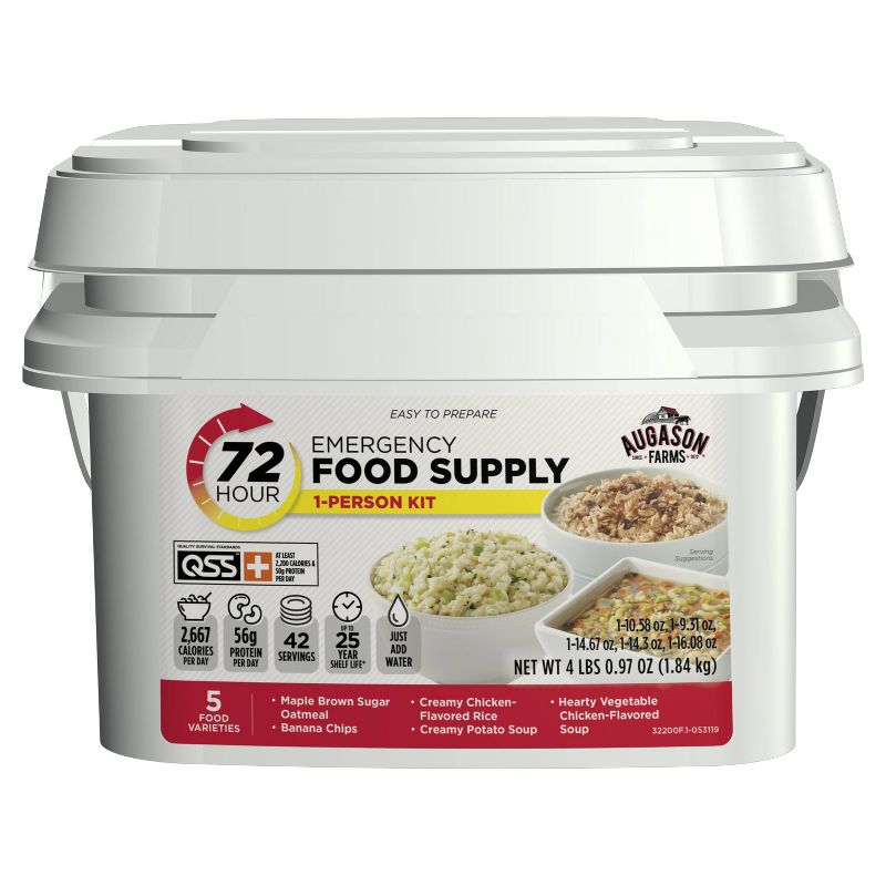 Augason Farms 72-Hour 1-Person Emergency Food Supply Kit - 4lb Pail