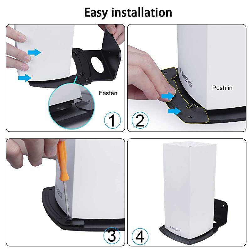Wall Mount Holder for Linksys Velop WiFi 6 Mesh Router MX5 Velop Ax Wall Mount Bracket Hanger Stand Compatible with WiFi 6 Mesh WiFi System for WholeHome WiFi Mesh Network 1 Pack