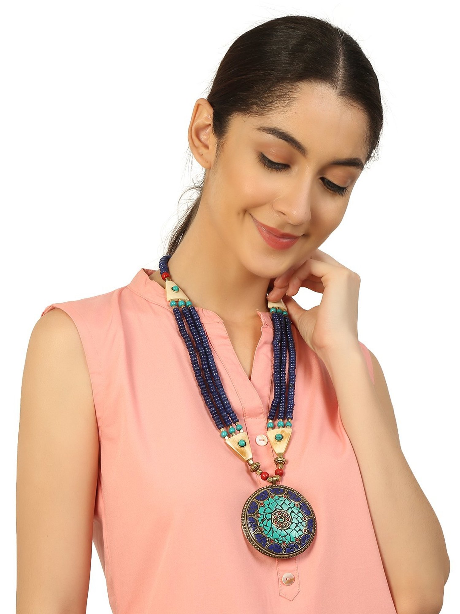 Imli Street Multicolour Long Beaded Handcrafted Necklace