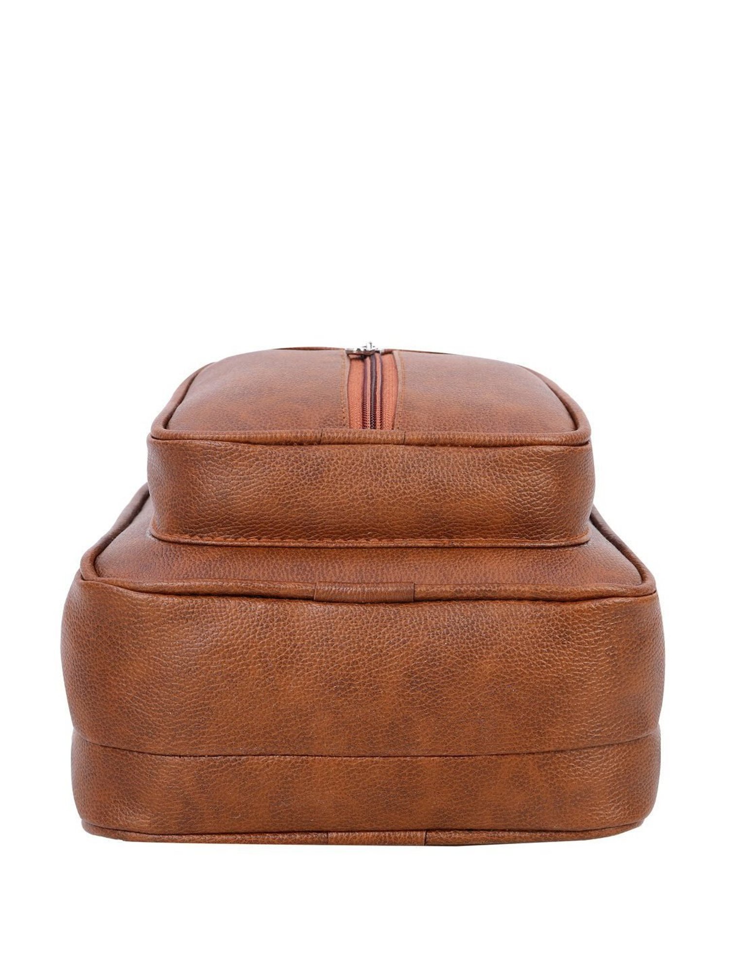 Leather World Tan Solid Medium Cross Body Bag