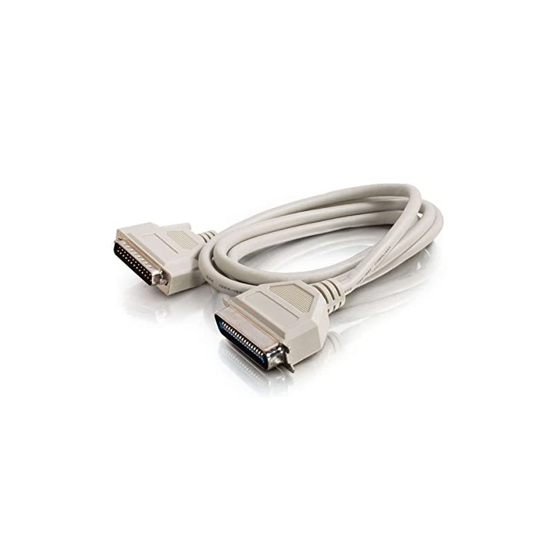 06094 IEEE1284 DB25 Male to Centronics 36 C36 Male Parallel Printer Cable Beige 50 Feet 1524 Meters