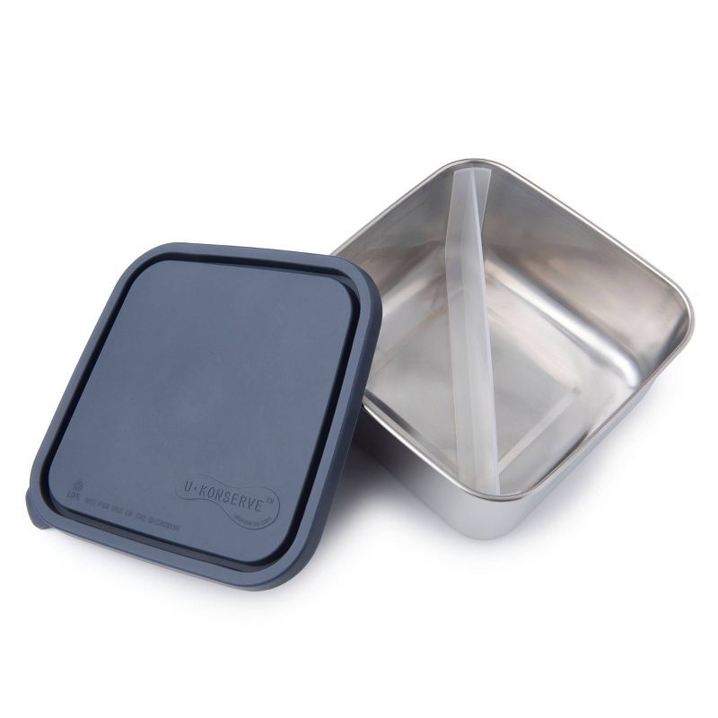 U-Konserve To-Go Stainless Steel Food-Storage Container Bento Square 50oz - Ocean Plastic Lid