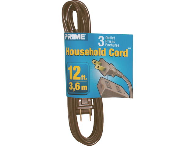 Prime Wire Model EC670612 12 ft. 16/2 SPT-2 3-Outlet Indoor Cord