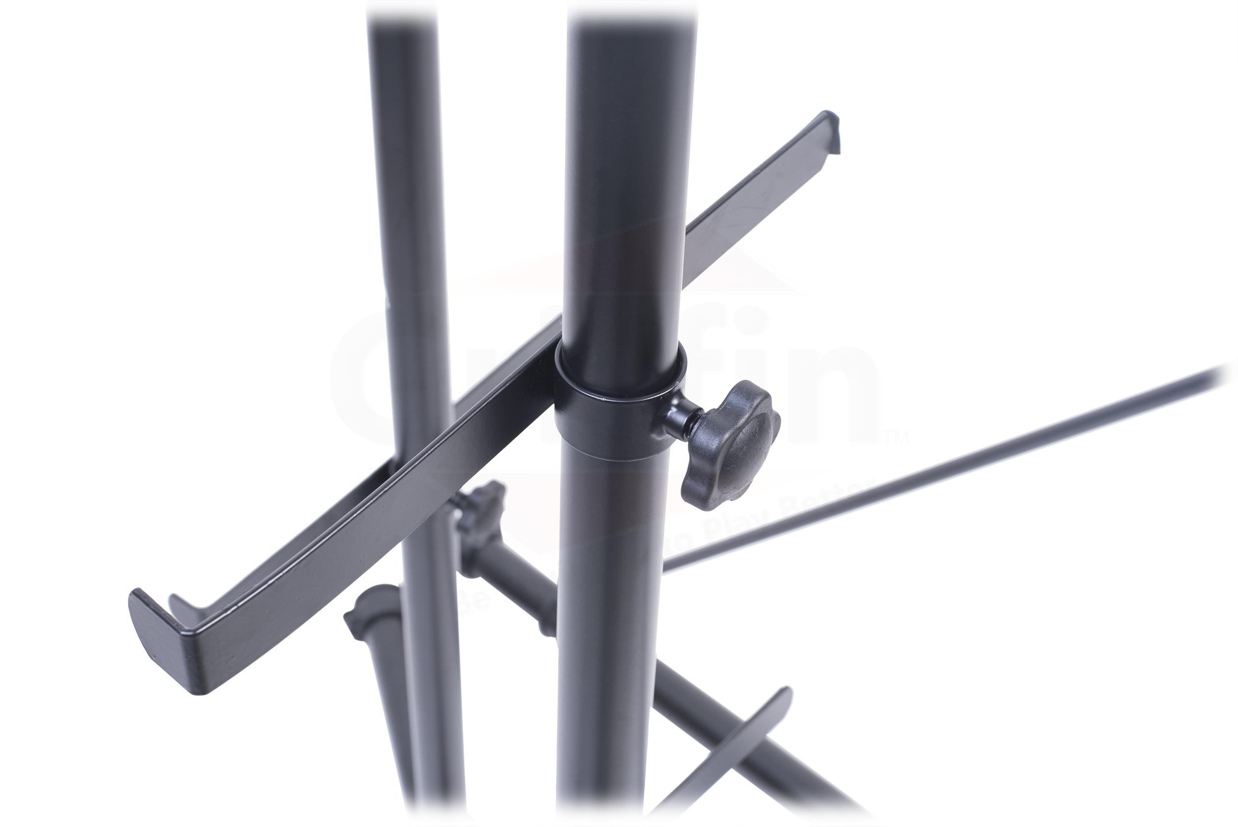 3 Tier Piano Keyboard Stand by GRIFFIN | Triple A-Frame Standing Synthesizer Mixer Workstation Platform | Pro Audio Stage Music Recording Studio Rack Hardware Holder for Digital DJ Controller & Laptop