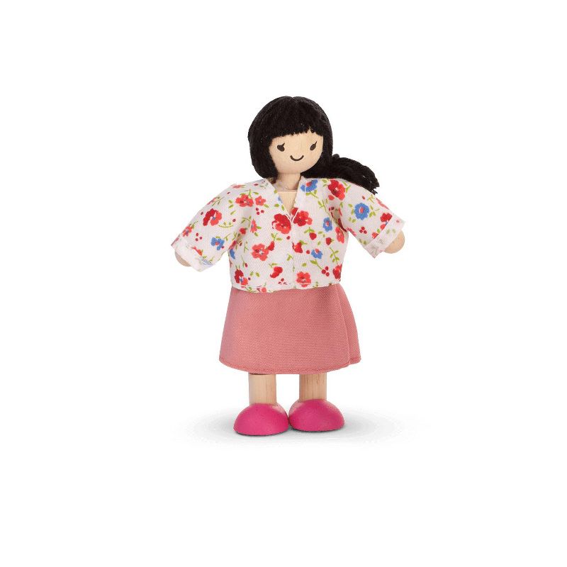 PlanToys DOLLHOUSE FIGURE - ADULT - Floral Top/Pink Skirt