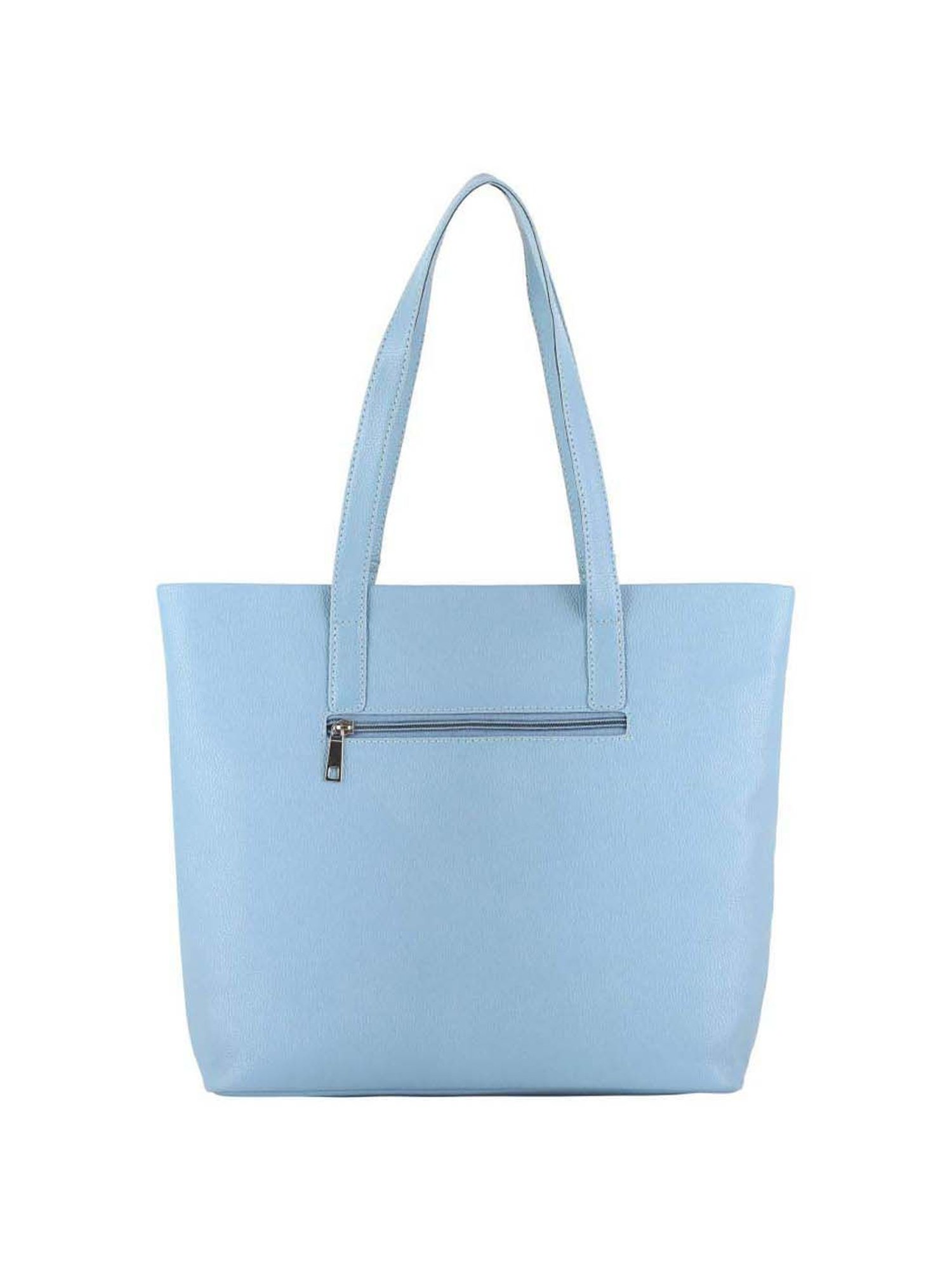 Toteteca Blue Solid Medium Tote Handbag