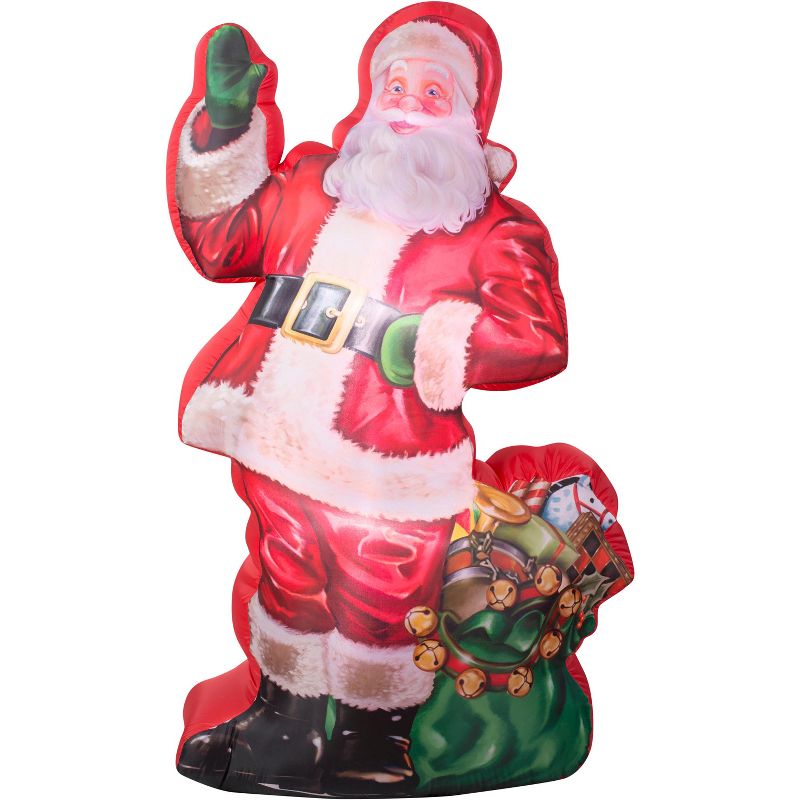 Gemmy Photorealistic Christmas Airblown Inflatable Illustrated Santa with Gift bag, 7 ft Tall
