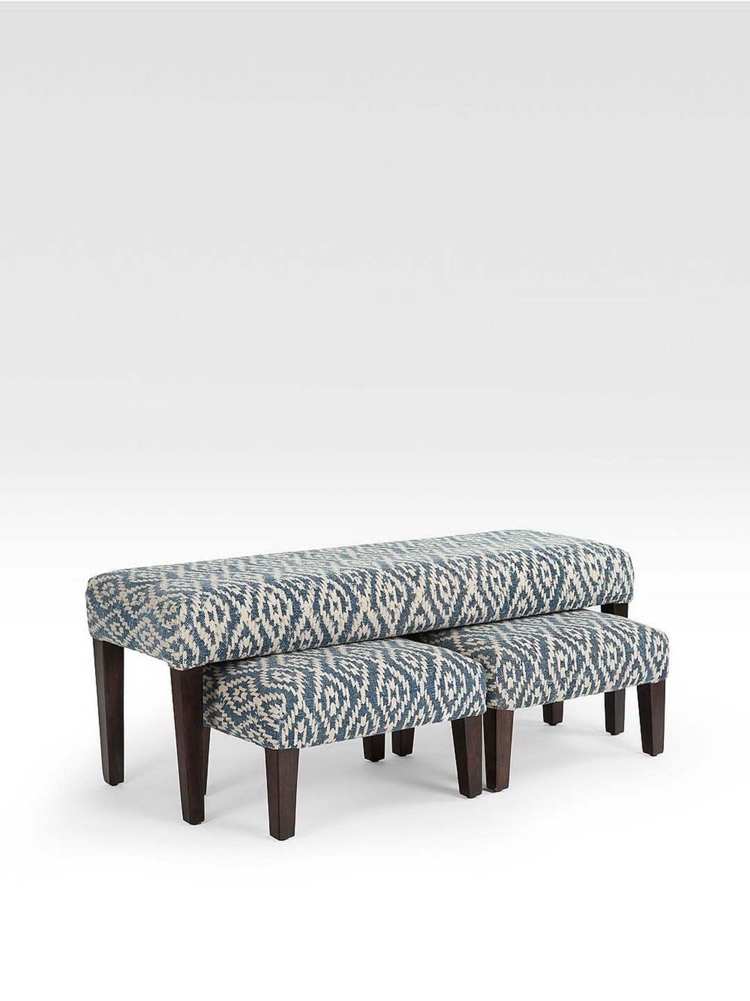Fabindia Home Home Grey & Brown Sheesham Wood Bench with Durrie