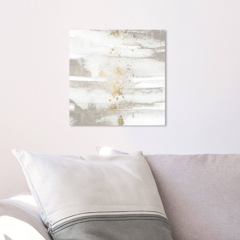 12" x 12" Sun and Rain Abstract Unframed Canvas Wall Art in White - Oliver Gal