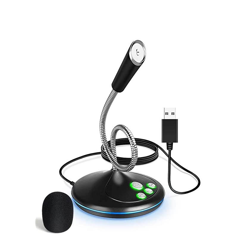 USB Microphone for ComputerPlugampPlay Streaming Vocal Voice Studio Recording Condenser Mic with ButtonCompatible with Desktop PC LaptopMac Ideal for YouTubeSkypeRecordingGamingPodcast