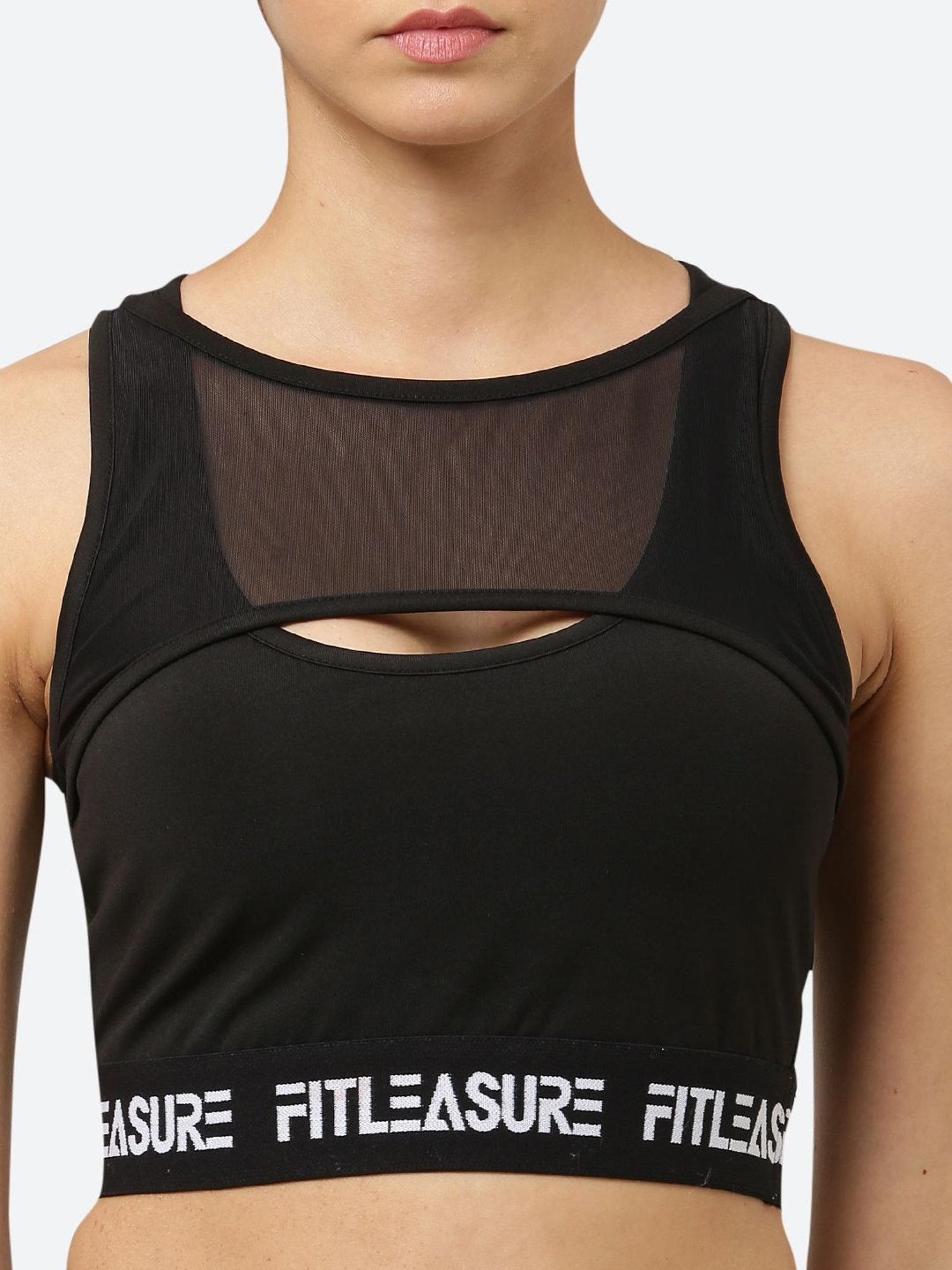 Fitleasure Black Non Wired Padded Sports Bra