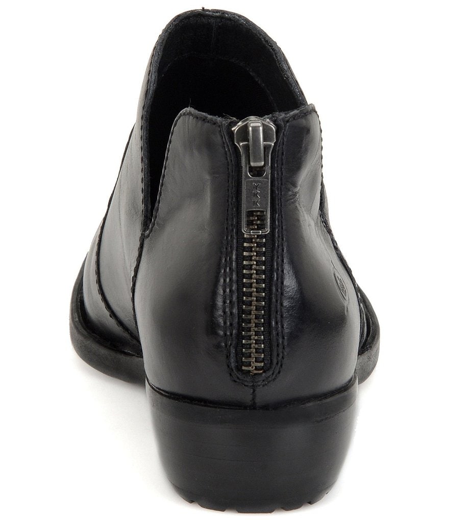 Born Kerri Leather Ankle Block Heel Booties