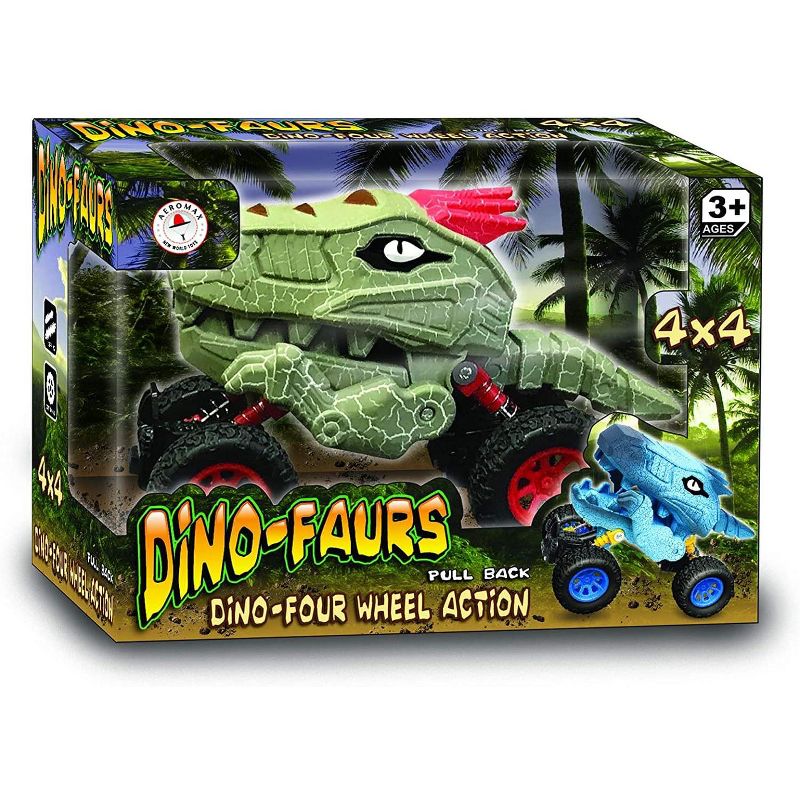 Aeromax Aeromax Dino-Faur Pull Back Dinosaur Truck | Green