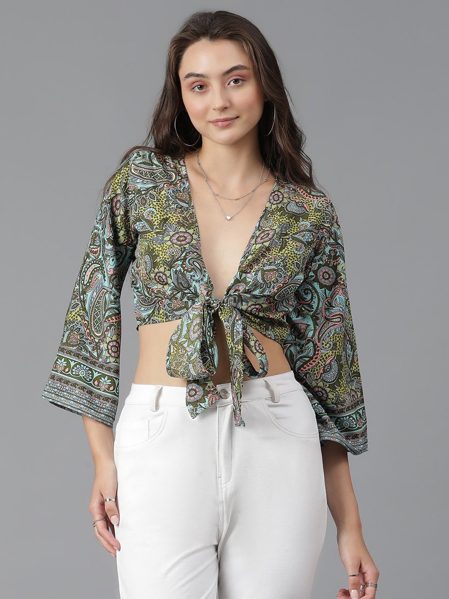 Kotty Multicolor Printed Crop Top