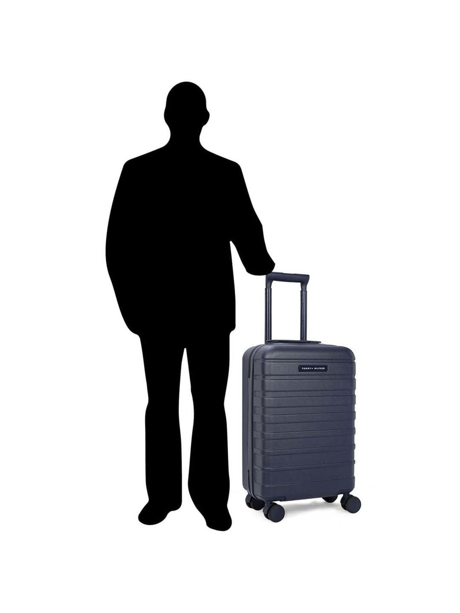 Tommy Hilfiger Navy 8 Wheel Small Hard Cabin Trolley - 35 cm