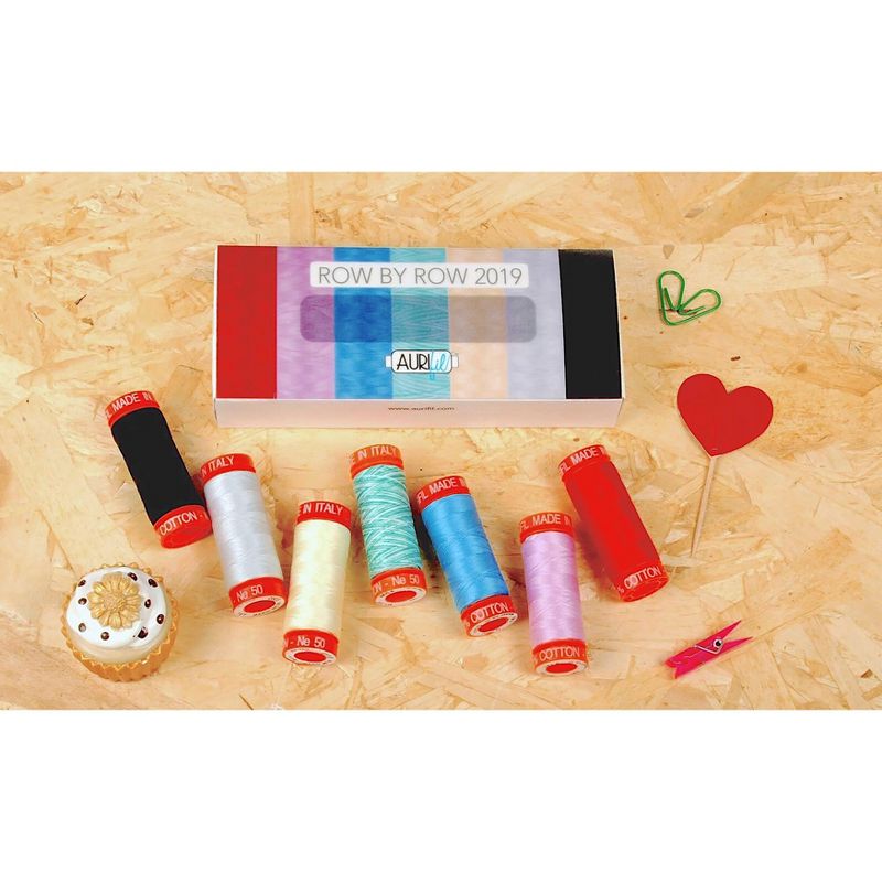 Aurifil 50wt Cotton Thread Collection 200m 7/Pkg-The Row By Row Experience Collection