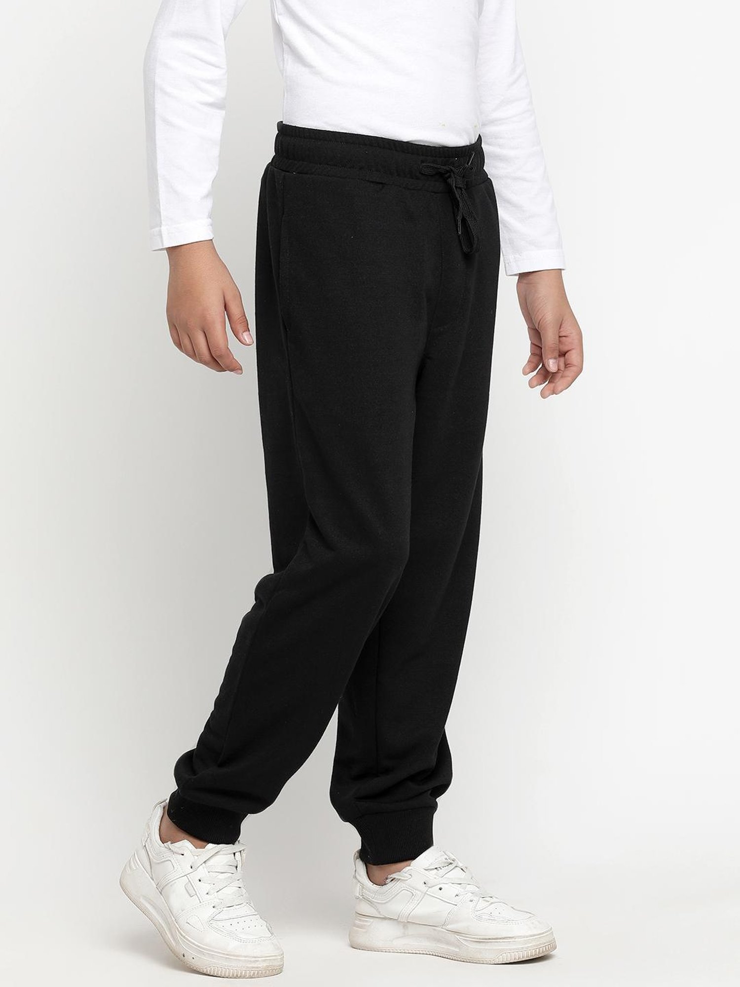 Lil Tomatoes Boys Black Solid Trackpants