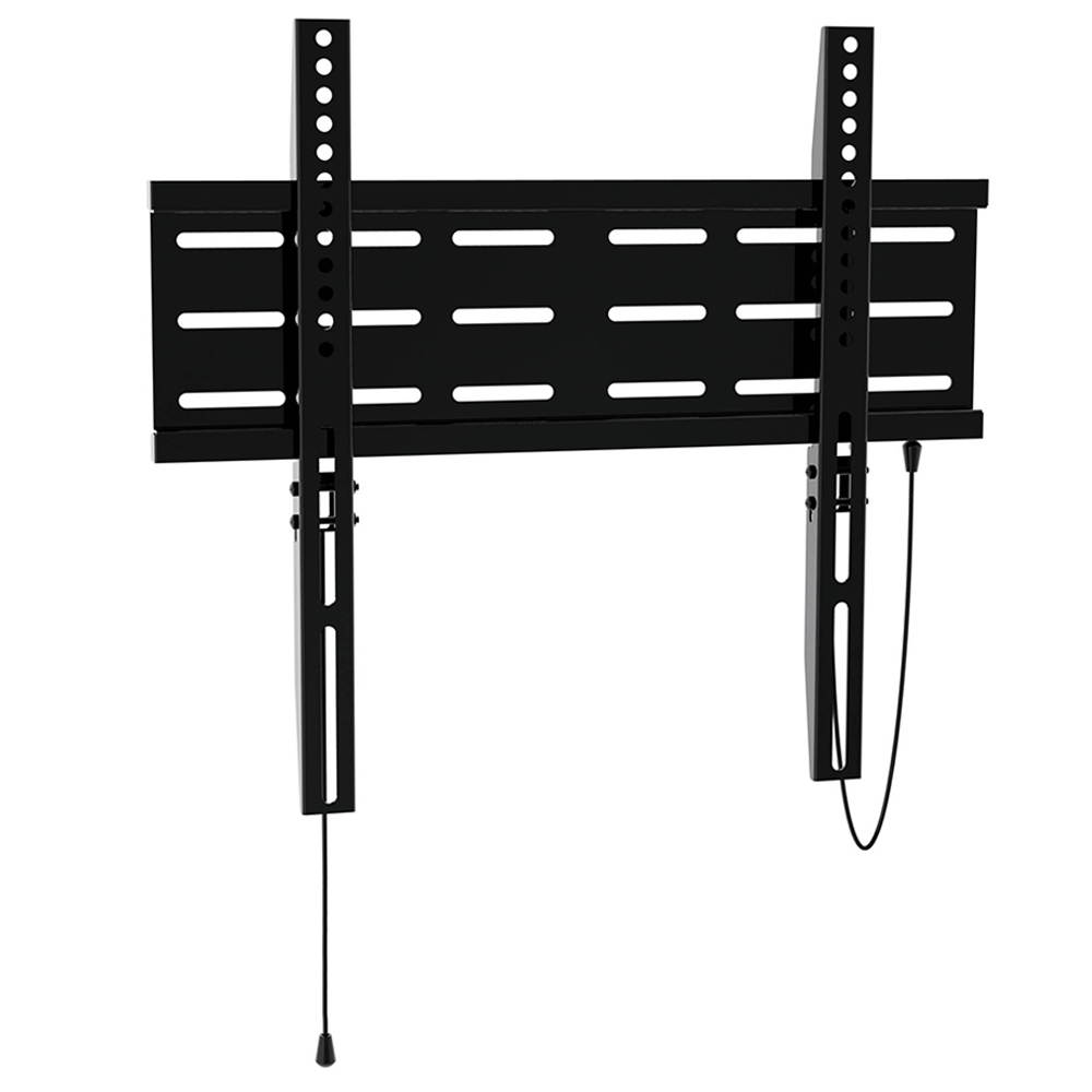 KORAMZI KWM1644F-PRO Fixed TV Wall Mount with Smart Locking System Technology 400x400 VESA Fits 26-55" TV's including Bubble Level & 6 ft. HDMI Cable Pro Series (Black)-New