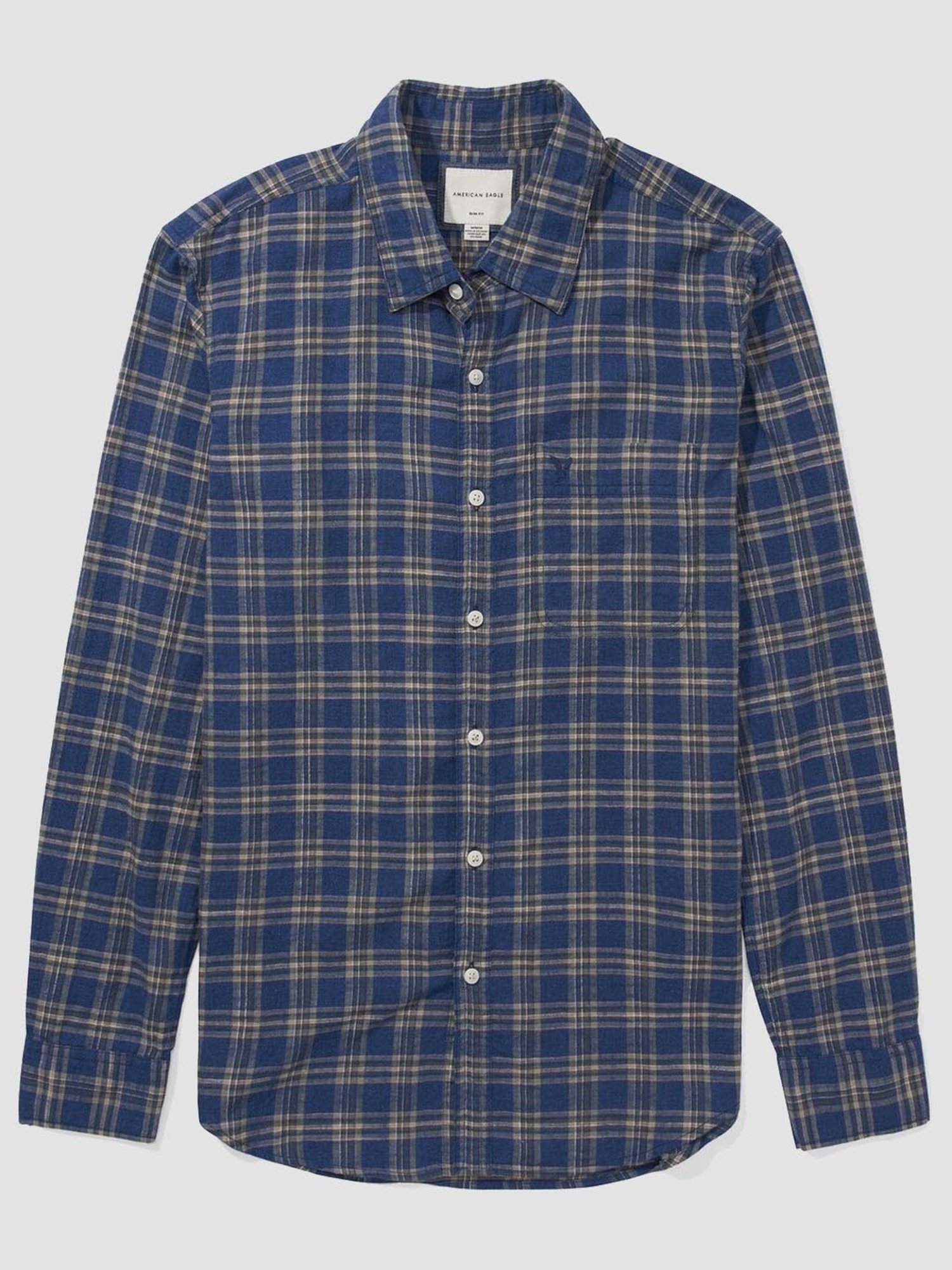 American Eagle Outfitters Blue Cotton Regular Fit Checks Shirt