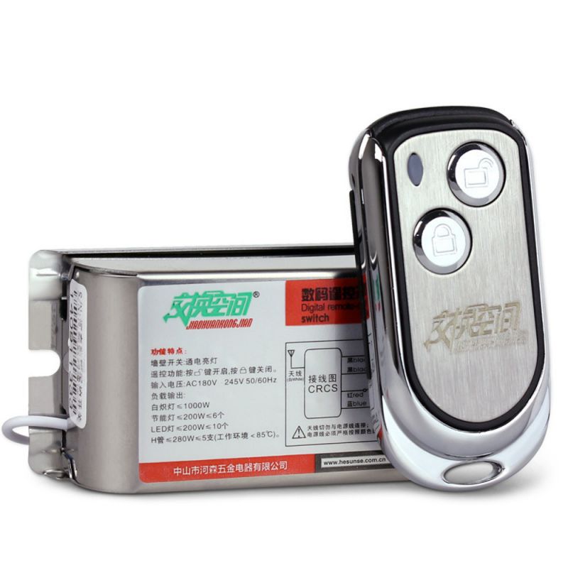 AC180-245V JG-2S One Channel 433Mhz Wireless Remote Control Light Switch for Incandescent Lamp LED Light