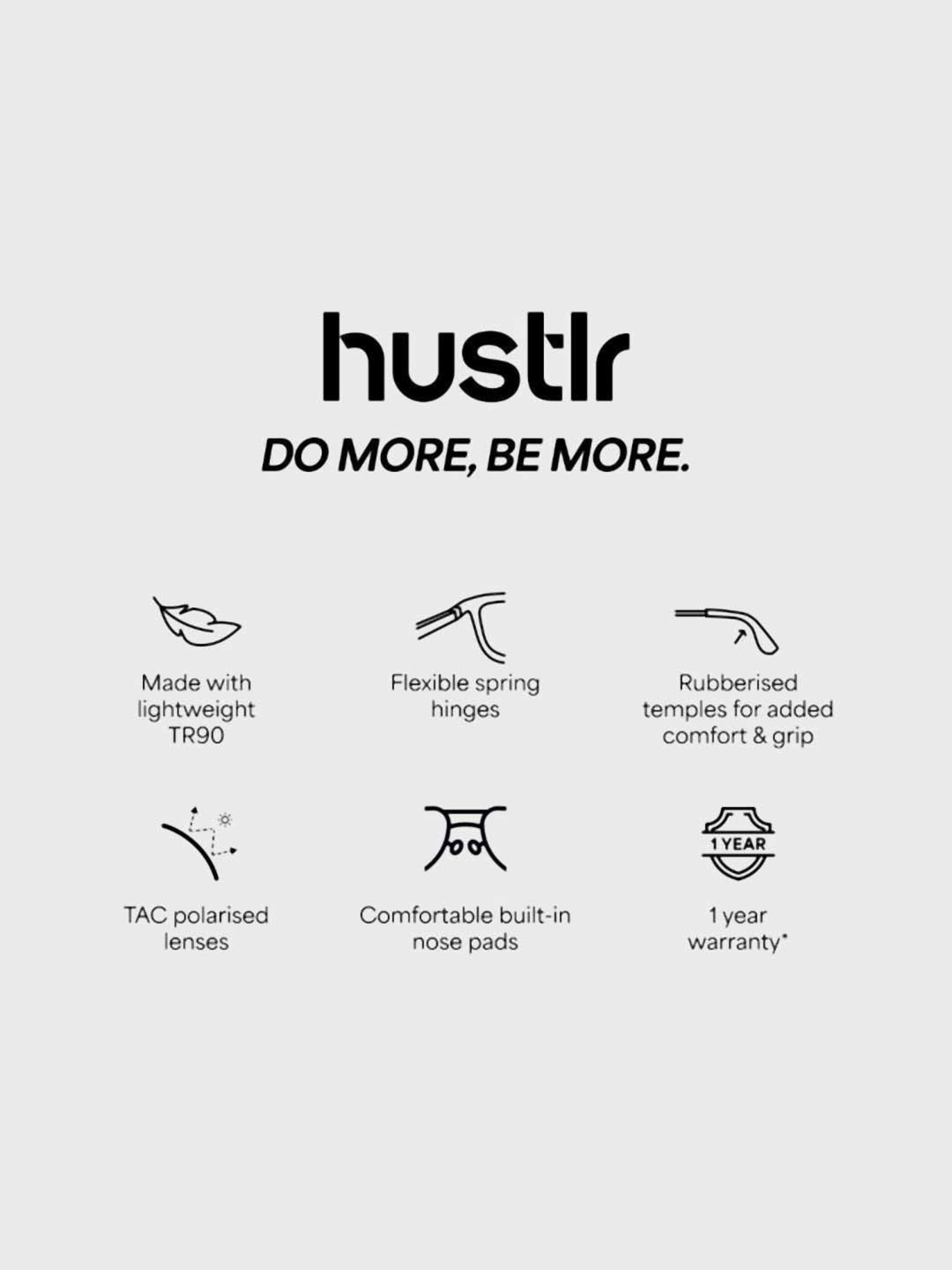 HUSTLR Green Wayfarer Polarised and UV Protected Lens Unisex Sunglasses