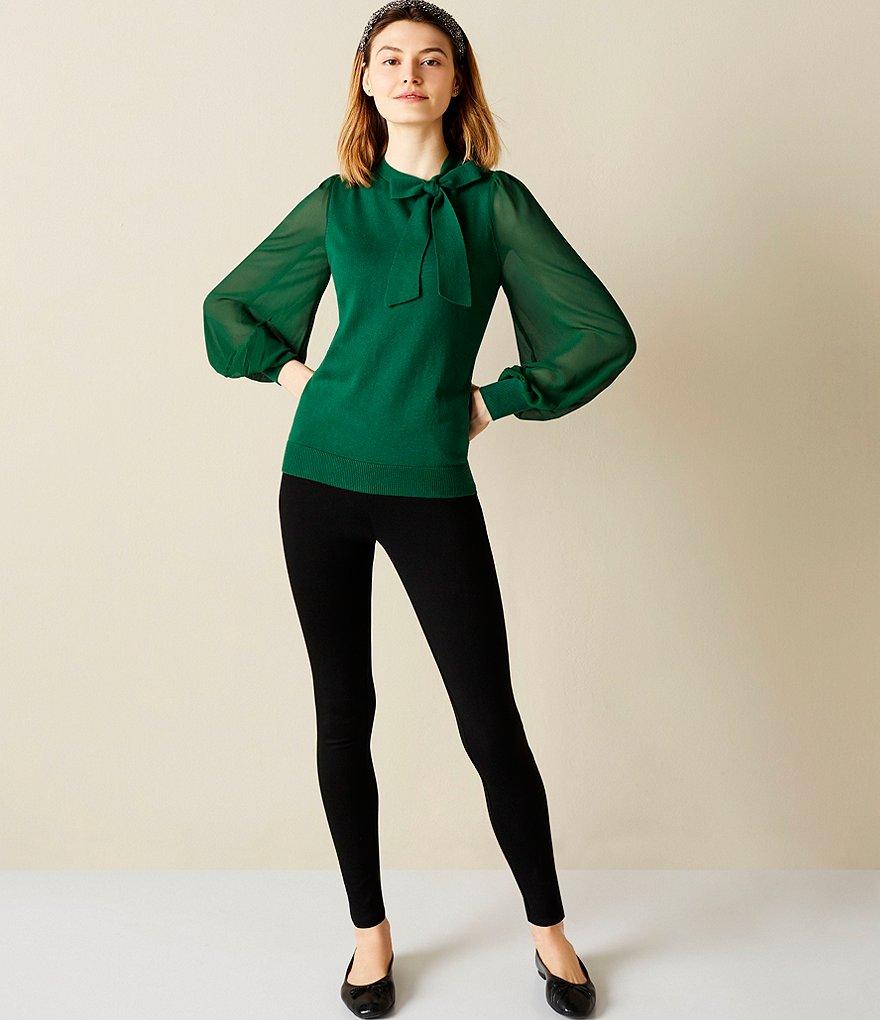 CeCe Ankle Slit Straight Ponte Leggings