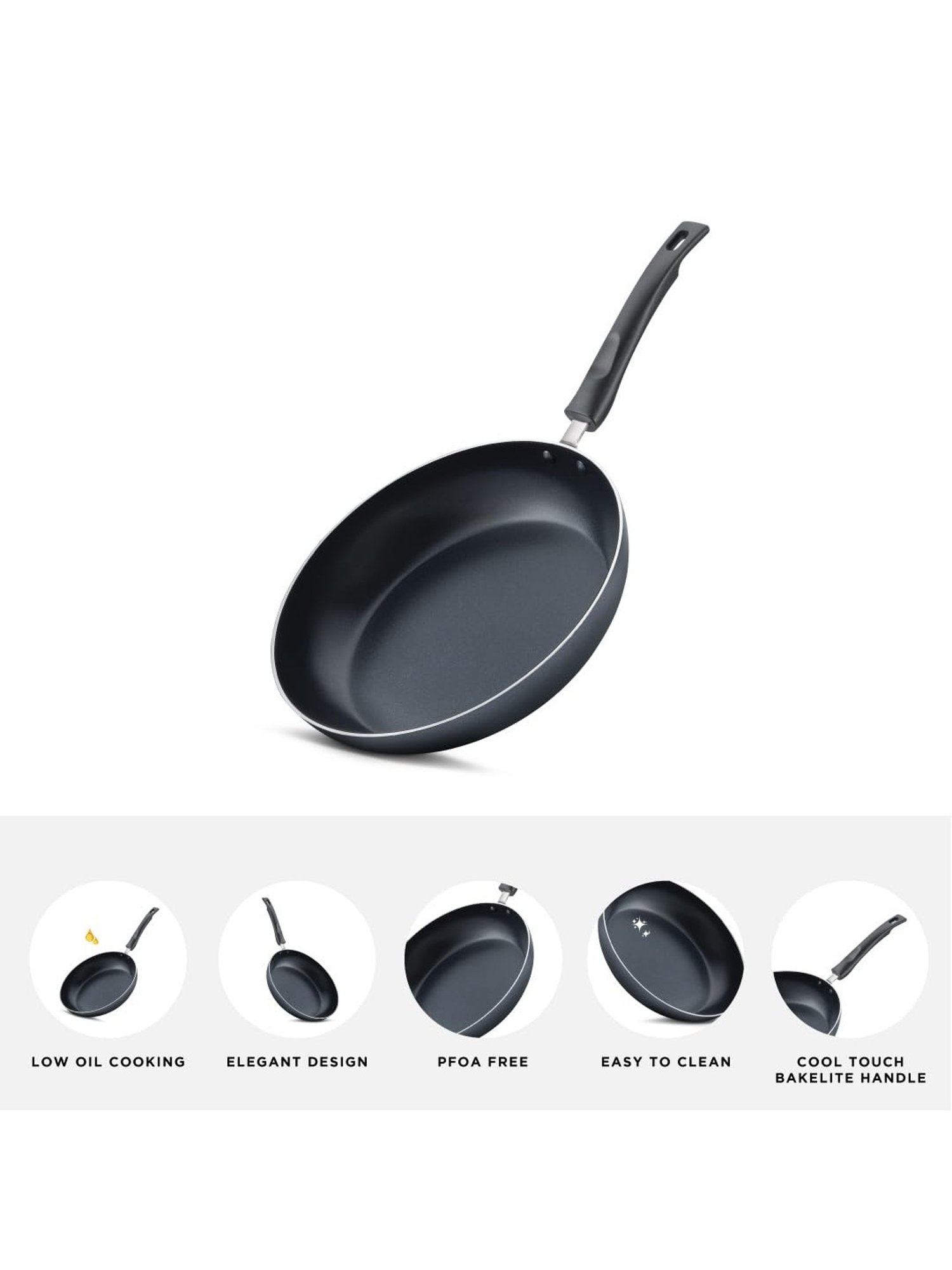 Judge by Prestige Everyday Black Aluminium Fry Pan 22 cm 1.5 L