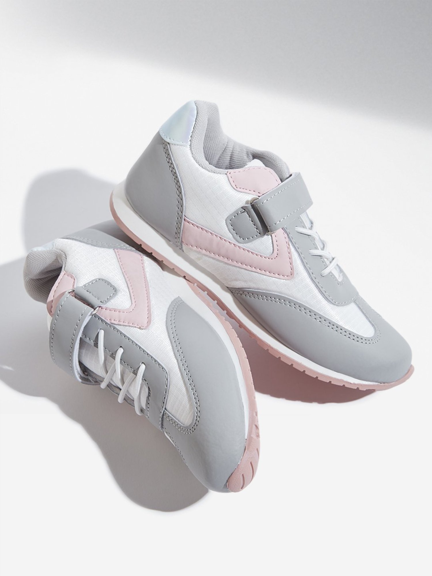 Yellow by Westside Pink Colour-Blocked Velcro Shoes