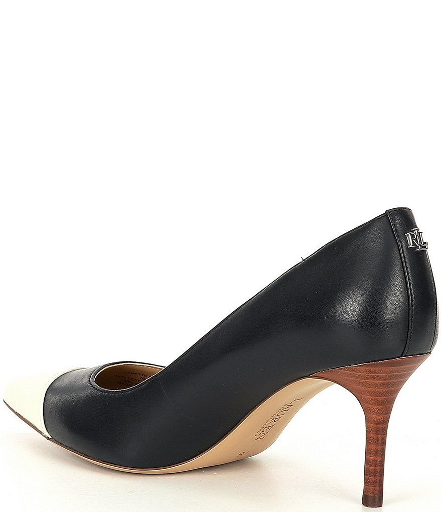 Lauren Ralph Lauren Lanette Leather Toe Cap Pumps